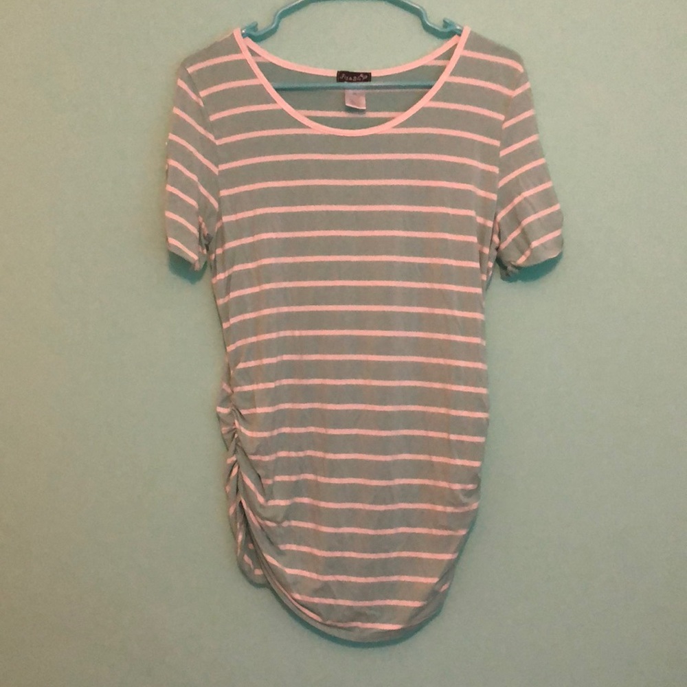 Fig & Blu XL Mint & White Striped Blouse